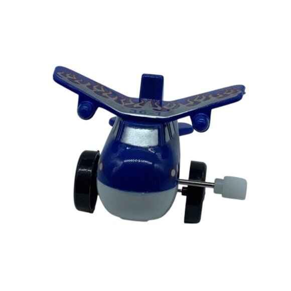 Wind-Up Airplane Back Flipping 2" Toy WORKS Blue Flames 36-1 - Picture 2 of 7